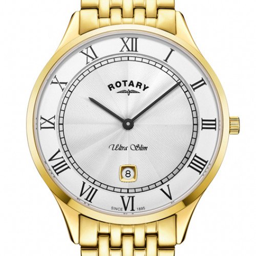 Mens slim hot sale gold watch